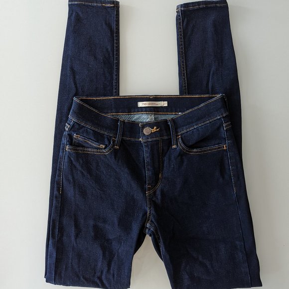 NWOT Levi's 710 Super Skinny Dark Blue Jeans Size 27 - Picture 7 of 8